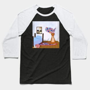 Oliver Loves To Travel - Bedroom, Map, and Postcards Baseball T-Shirt